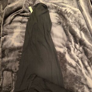 SKIMS Black Halter Maxi Dress